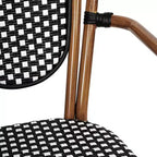 Lot de 4 chaises bistrot Lourdes Thonet empilables avec accoudoirs, en rotin PE et cadre en aluminium, pour l'intérieur et l'extérieur, de la marque Flash Furniture