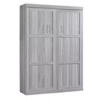 Lit escamotable mural pleine grandeur/taille double, lit en armoire en bois, gris
