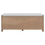 Banc de rangement rustique en bois Whisen, banc à chaussures d'entrée avec coussin amovible, étagères réglables