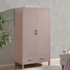 Armoire 2 portes avec tiroir - Mauve poudré