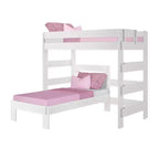 Lit superposé d'angle en bois massif Max & Lily Modern Farmhouse, lits superposés jumeaux pour enfants