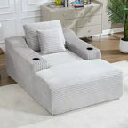 Chaise longue de 170 cm, canapé-lit d'intérieur avec 2 coussins, canapé monoplace sans structure pour salon, aucun assemblage requis