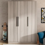 Timechee 47.2 Armoire de rangement pour vêtements avec poignées en bois massif Blanc