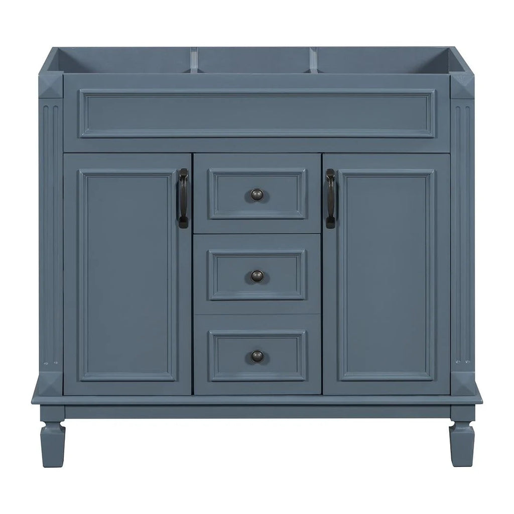 Meuble-lavabo moderne de 36 po avec vasque et armoire à miroir, 2 portes et 2 tiroirs