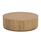 Table basse en chêne rustique avec façades cannelées | Finition or brossé