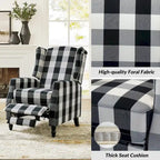 Fauteuil inclinable manuel "push-back" de style Mid-Century Modern avec dossier à oreilles