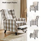 Fauteuil inclinable manuel "push-back" de style Mid-Century Modern avec dossier à oreilles