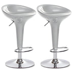 Tabouret de bar pivotant en plastique chromé réglable en hauteur