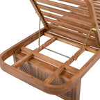 Ensemble de 3 chaises longues de patio Christopher Knight Home Wino en bois d'acacia et rotin avec coussin et table à lattes