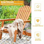 Lot de 4 chaises Adirondack pliables Costway en bois d'eucalyptus, naturel