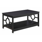 Table basse circulaire avec étagère