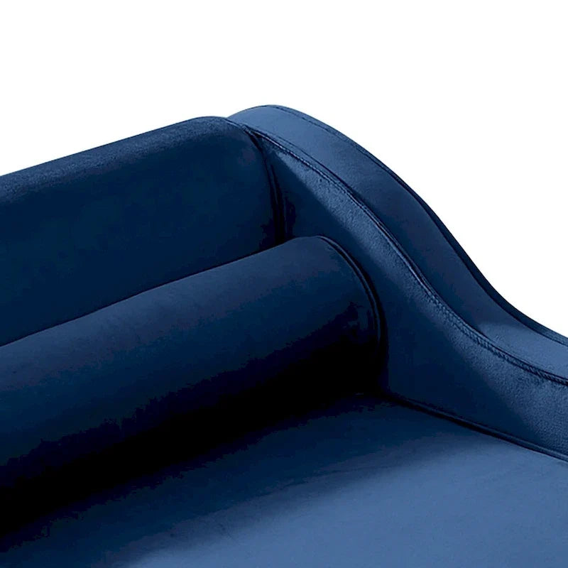 Fauteuil méridienne de rangement élégant français en velours avec coussin