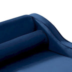 Fauteuil méridienne de rangement élégant français en velours avec coussin