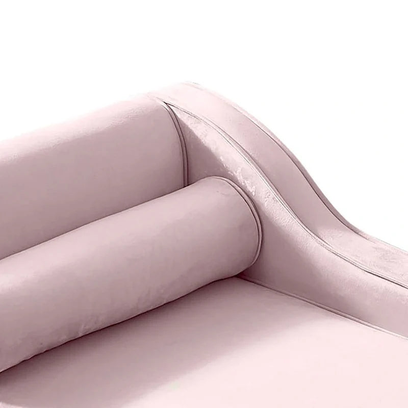 Fauteuil méridienne de rangement élégant français en velours avec coussin