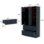 Armoire penderie avec miroir et tringle télescopique (gain de place)