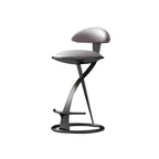 Tabouret de bar élégant en cuir beige avec cadre en métal doré de luxe