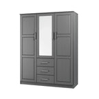 Armoire Palace Imports Cosmo à 3 portes en bois massif à 100 %, avec portes en bois massif ou miroirs