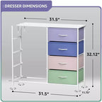Commode Sorbus 8 tiroirs – Unité de rangement avec cadre en acier, plateau en bois, bacs en tissu – pour chambre à coucher, placard, bureau et plus encore