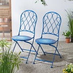 Ensemble bistrot pliant en métal Glitzhome pour extérieur, 3 pièces, table et chaises de patio