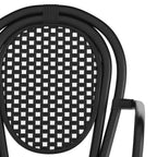 Lot de 4 chaises bistrot Lourdes Thonet empilables avec accoudoirs, en rotin PE et cadre en aluminium, pour l'intérieur et l'extérieur, de la marque Flash Furniture