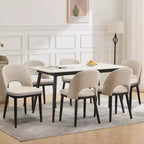 Lot de 4/6 chaises de salle à manger, chaises de cuisine/salle à manger rembourrées, chaises de salle à manger de ferme en tissu de lin avec pieds réglables pour salle à manger, salon