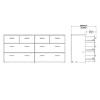 Tvilum, Commode double à 8 tiroirs chêne structure/blanc