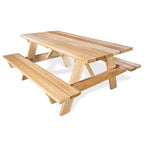 Table de pique-nique d'extérieur en cèdre de 1,8 m, banc de patio en bois fait à la main pour le camping, les fêtes dans le jardin ou les réceptions, cèdre rustique