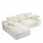 Canapé compressé en velours côtelé Clihome - Doux et agréable pour la peau avec 3 coussins de dossier et 2 coussins décoratifs