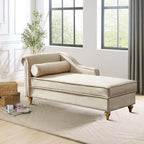 Fauteuil méridienne de rangement élégant français en velours avec coussin