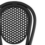 Chaise empilable de bistrot Thonet commerciale intérieure/extérieure Flash Furniture Lourdes, rotin synthétique et cadre en aluminium