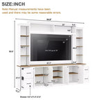 Meuble TV mural 4-en-1 ModernLuxe de style campagnard, convient aux téléviseurs jusqu'à 70 pouces, meuble TV console multimédia avec étagères réglables et tiroirs