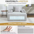 Chaise longue de 170 cm, canapé-lit d'intérieur avec 2 coussins, canapé monoplace sans structure pour salon, aucun assemblage requis