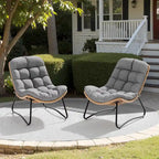 Fauteuil Papasan en rotin PE avec coussin pour intérieur et extérieur