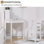 Bureau d'angle et chaise pour enfants COZONY, ensemble de table d'étude en forme de L pour garçons et filles de 3 à 8 ans