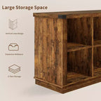 Étagère de rangement à 8 cubes, bibliothèque horizontale de style ferme, bibliothèque de rangement en bois de 157 cm pour entrée, étagères basses et longues pour salon