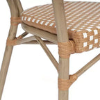 Lot de 4 chaises bistrot Lourdes Thonet empilables avec accoudoirs, en rotin PE et cadre en aluminium, pour l'intérieur et l'extérieur, de la marque Flash Furniture
