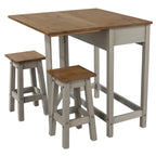 Ensemble de salle à manger 3 pièces avec table à abattants en pin massif