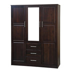 Armoire Palace Imports Cosmo à 3 portes en bois massif à 100 %, avec portes en bois massif ou miroirs