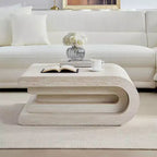 Table basse superposée GDFStudio Laurine à motif travertin moderne