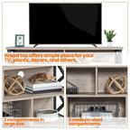 Meuble TV industriel Yaheetech 65 pouces avec 5 placards de rangement pour TV