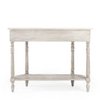 Table console avec plateau en marbre – Brun clair / Gris / Noir délavé, demi-lune, montage par une personne