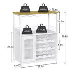 DobleePy Armoires de bar, armoires à vin, buffets, étagères réglables, adaptées aux petits meubles de bar dans les cuisines et les restaurants, couleur rétro
