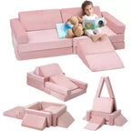 Canapé d'escalade d'intérieur, canapé de jeu modulaire 12 pièces avec piscine à balles carrée et pente d'escalade, ensemble de coussins de jeu