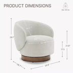 Fauteuil d'appoint pivotant Spruce&Spring en tissu avec base en bois