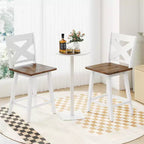 Lot de 4 tabourets de bar pivotants Costway 24" avec dossier, large assise et repose-pieds pour îlot de cuisine