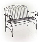 Banc de jardin classique en métal 2 places Alpine Corporation 44 L pour intérieur/extérieur