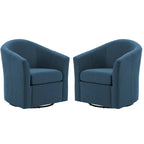 Lot de 2 fauteuils d’appoint modernes pivotants en forme de tonneau, rembourrés, pour le salon