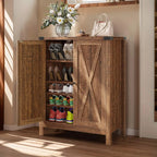 Meuble de rangement pour chaussures Moasis à 5 niveaux et 20 paires avec portes doubles pour entrée