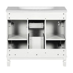 Meuble-lavabo moderne de 36 po avec vasque et armoire à miroir, 2 portes et 2 tiroirs