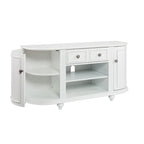 Meuble TV moderne style ferme SEI Furniture Wells, blanc, pour téléviseurs jusqu'à 46 pouces